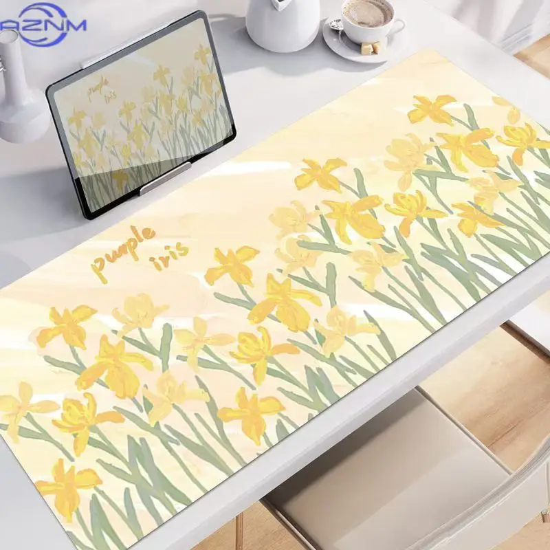 Cartoon illustration mouse pad oversized cute girl dormitory computer table pad large keyboard pad