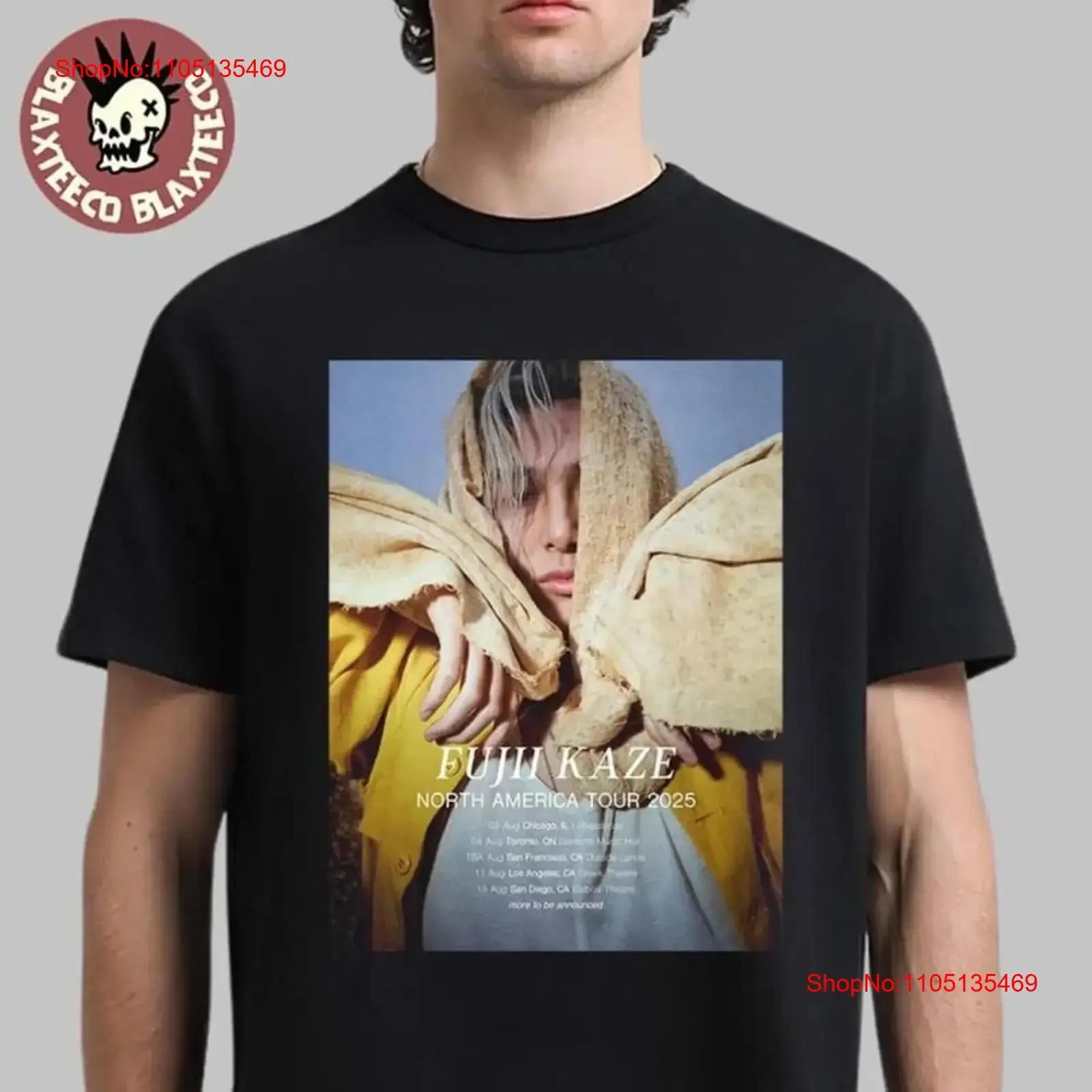 藤井風 風神北米ツアー2025 スケジュール日程 Tシャツ ヴィンテージ ウォッシュド グラフィック ユニセックス トップス 日常着 ストレッチ カジュアル