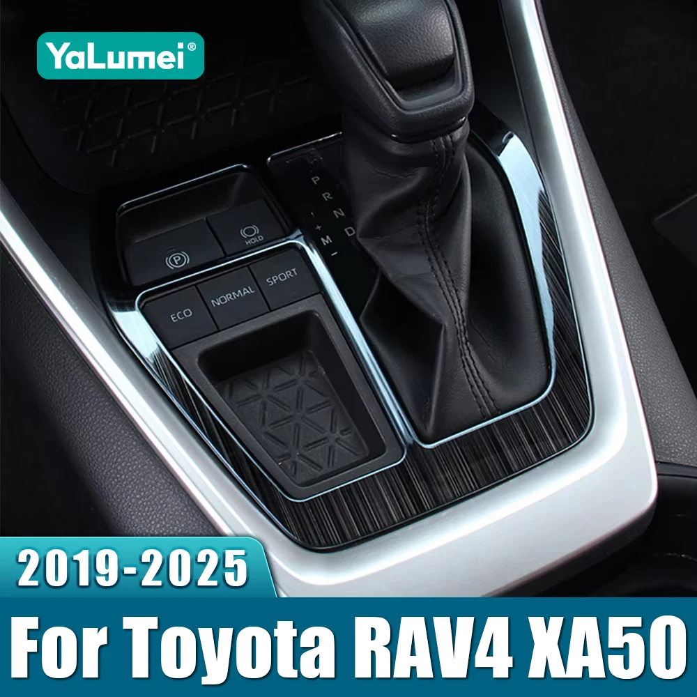 Für Toyota RAV4 XA50 2019-2021 2022 2023 2024 2025 Hybrid Edelstahl Auto-Schaltpanel Innenraum-Schutzabdeckung Zierleiste Aufkleber