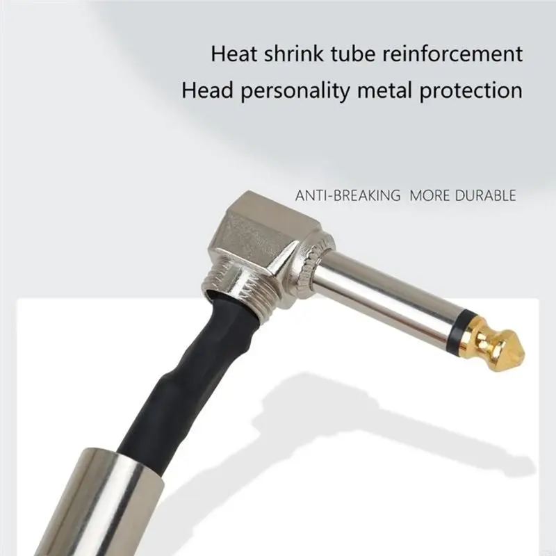 A99I-Guitar Effects Pedal Cable 50Cm Flat Patch Connector 6.35Mm Plug Wire Adapter Line Round Head
