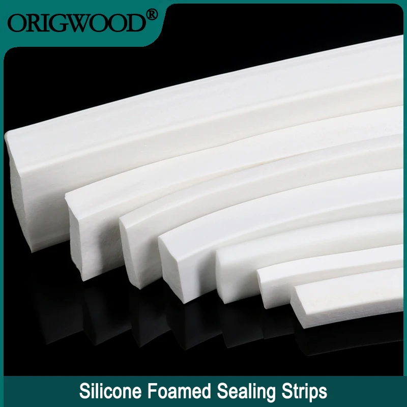 

1~20m Silicone Foaming Sealing Strip White Square Trim Seal Silicon Rubber Silicone Sponge Strips VMQ Door Windows Gasket