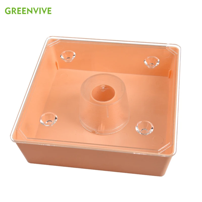 New Square 2 Litres Bee Feeder Beehive Top Feeder Beekeeping Feeder with Transparent Cover Pre-assembled Bee Drinker Water Tool