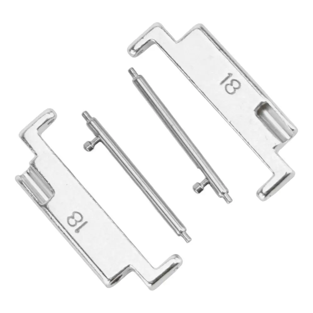 1 Pair Stainless Steel Metal Watch Band Adapter 18-20mm Size Replacement Part Watch Strap Connection Adapter Silver