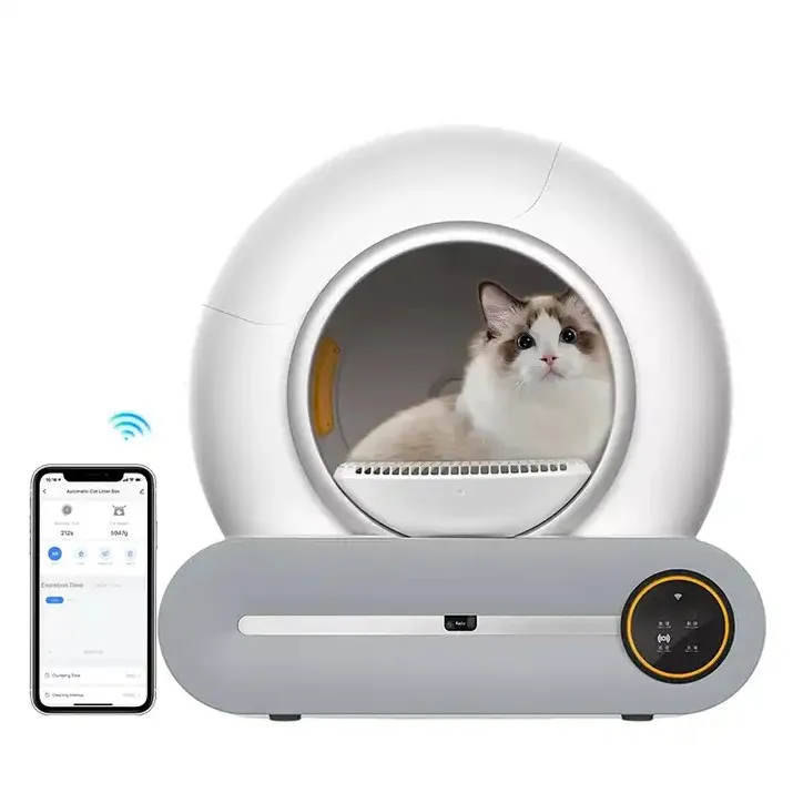 

Factory Custom Smart Cat Toilet Automatic APP Remote Control Self-cleaning Cat Box Pet Supplies Manufacturer