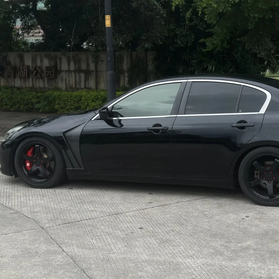 حاجز أمامي بفتحات تهوية من ألياف الكربون لـ G37 2008-2013 4 أبواب (بدون فتحة إضاءة) مناسب تمامًا بقوة عالية حسب الطلب #2