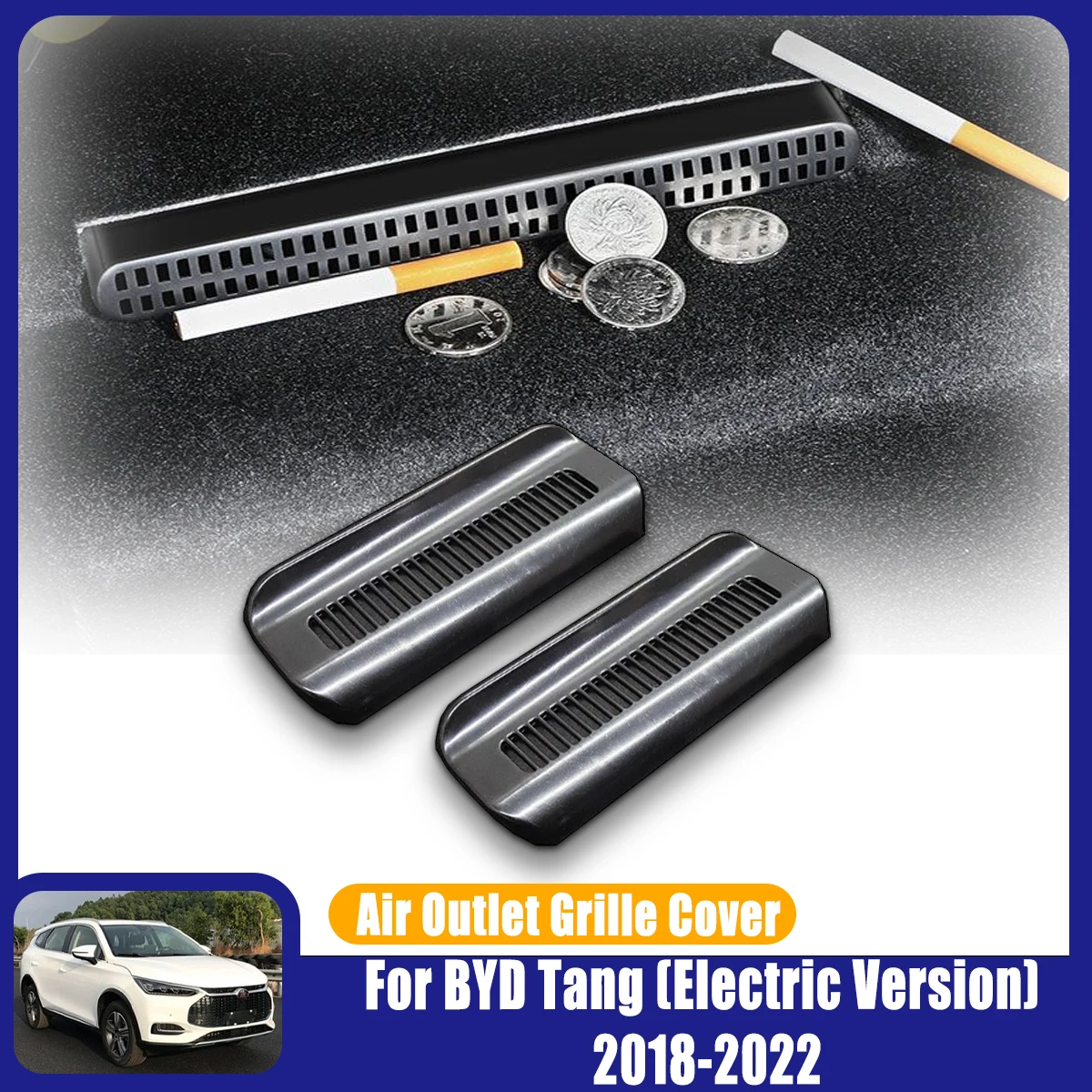 For BYD Tang 2018-2022 Electric Version Car Accessories Air Vent Outlet Covers Protector Anti Debris Dust Mesh Anti-blocking ABS