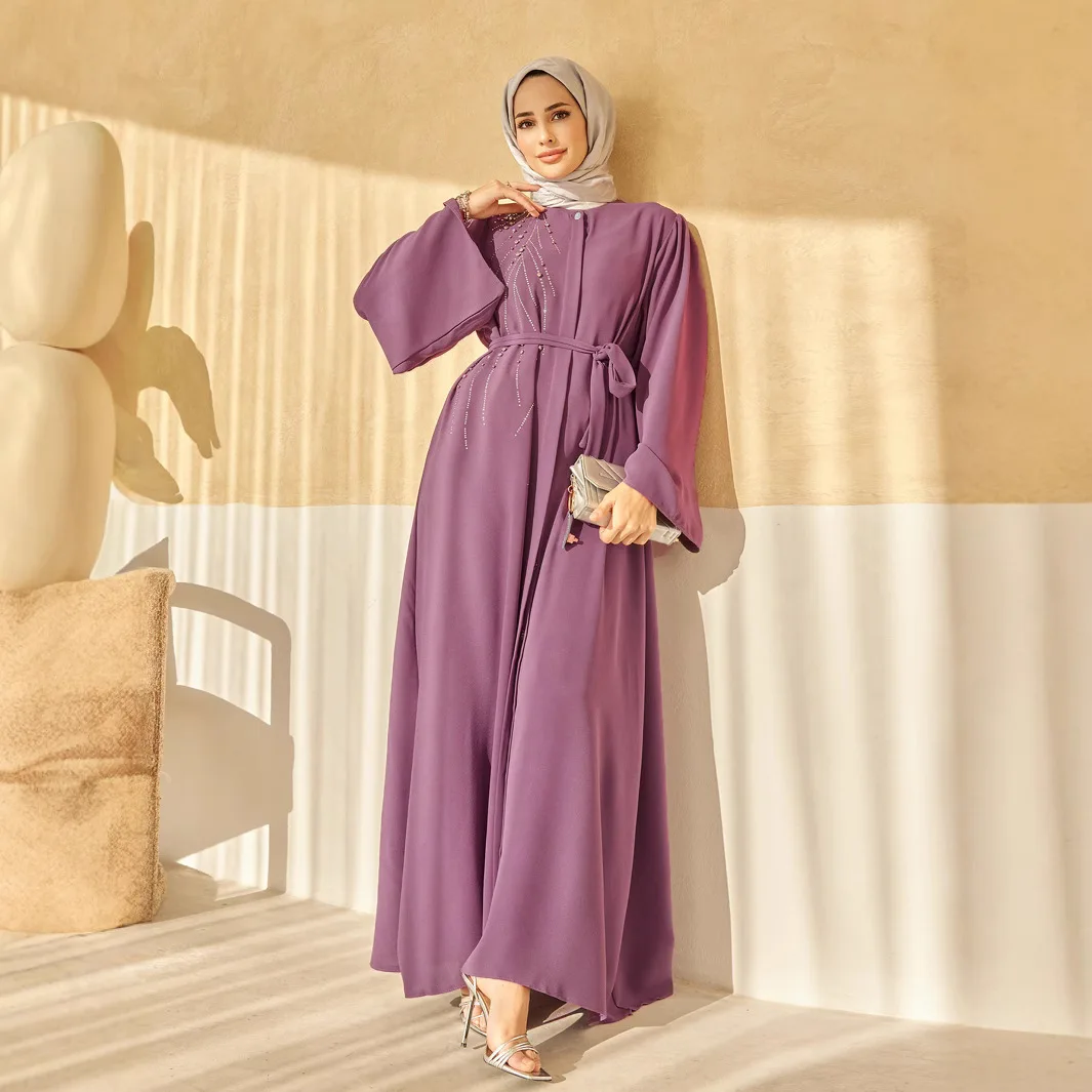 

Мусульманское модное платье Абая Джеллаба, женское мусульманское платье, Турция, Дубай, тяжелая промышленность, бусы, стразы, платья Абая