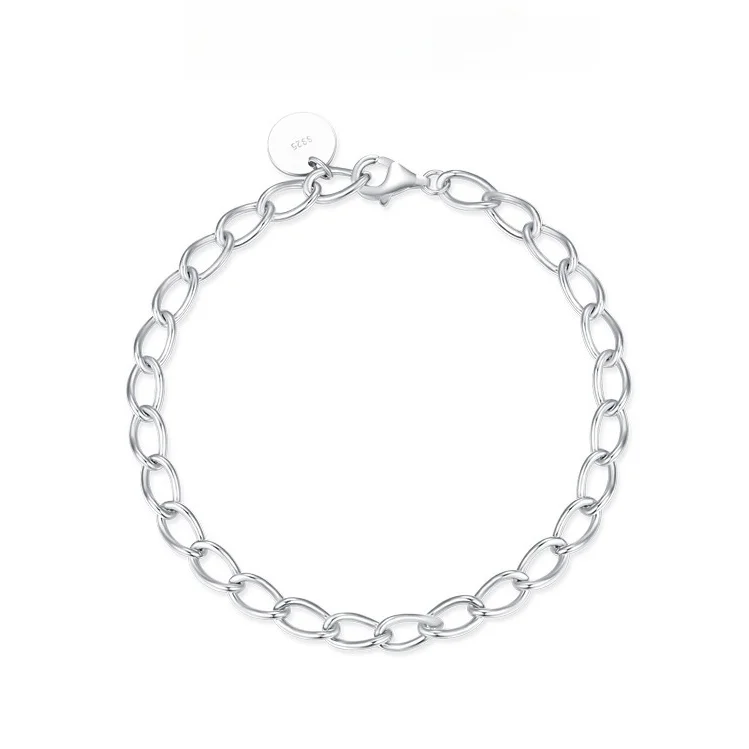 

S925 Sterling Silver Bracelet Women Cross-Border European American Fashion Simple Advanced Handmade Chain Bracelet 925 Silver