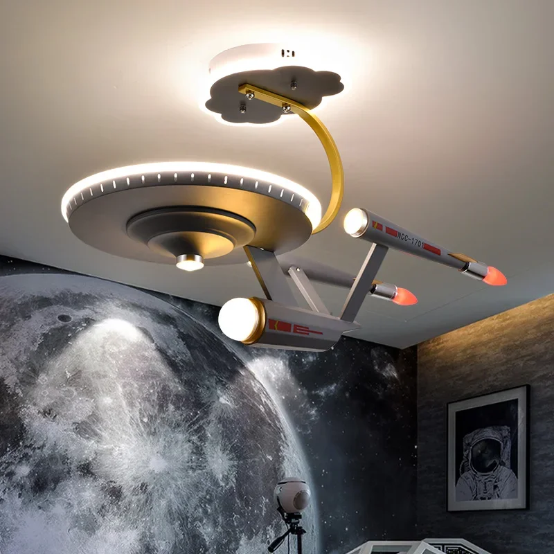 Lampes de chambre pour enfants, plafonniers pour garçons, Creative Star Trek Spacvier Model Lights