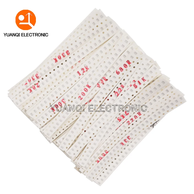 1500pcs 0603 0805 1206 SMD Resistor Assorted Kit 1R - 10M ohm 1% 60valuesX 25pcs Sample Bag