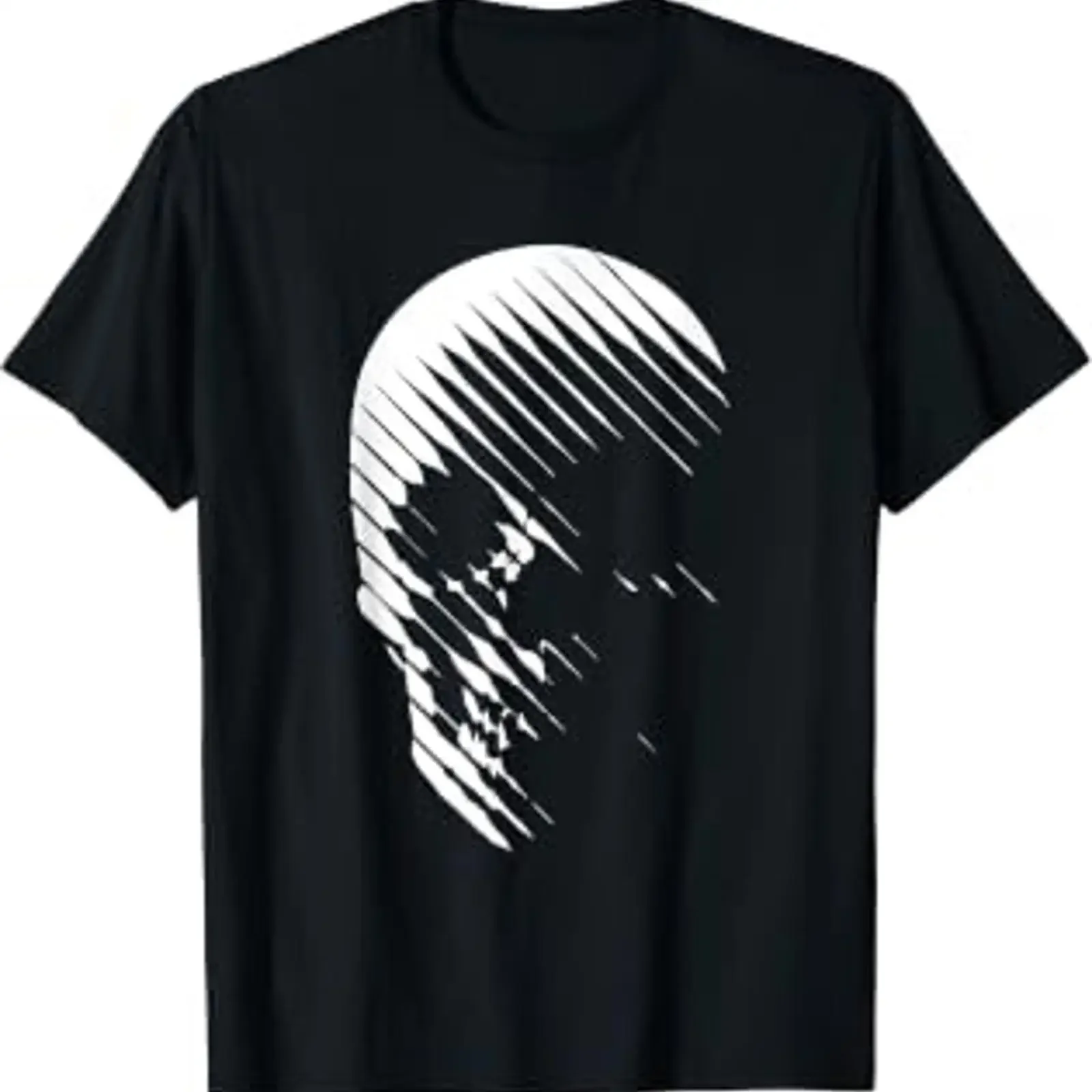 Skull 3D Optical Illusion Minimalism La Danse Macabre T Shirt black vintage Washed fashion graphic Comfortable