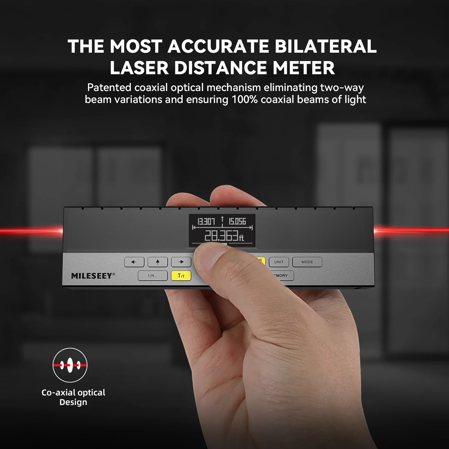 Imagem -02 - Medidor de Distância Bilateral do Laser de Mileseey Dp20 Fita Digital Multifunction de 120m com Ângulo e Marca Recarregável e Bluetooth