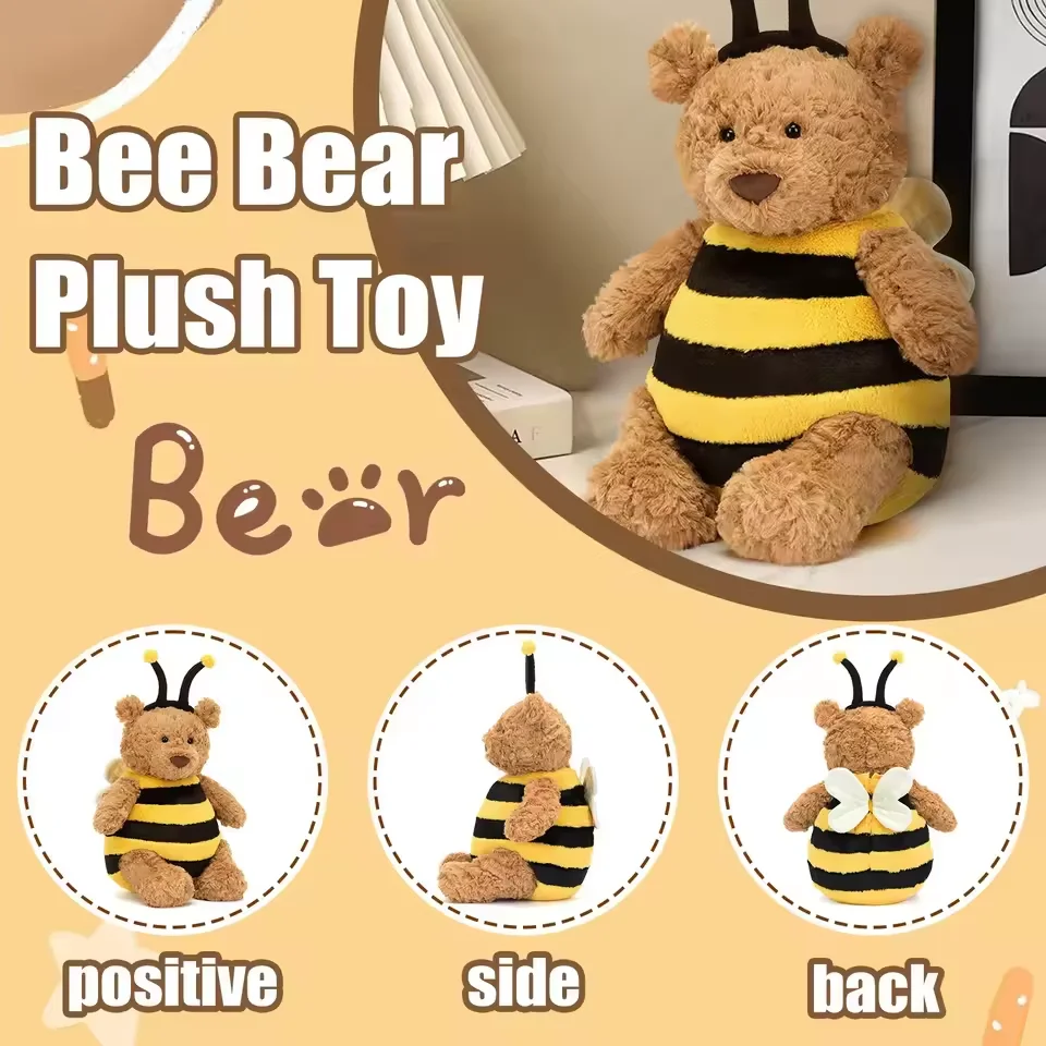 Kawaii الدب الصغير ألعاب من نسيج مخملي تأثيري الكرتون الحيوانات المحشوة الحشرات الدببة ألعاب الدمى هدايا عيد ميلاد الأطفال Kawaii ديكور المنزل