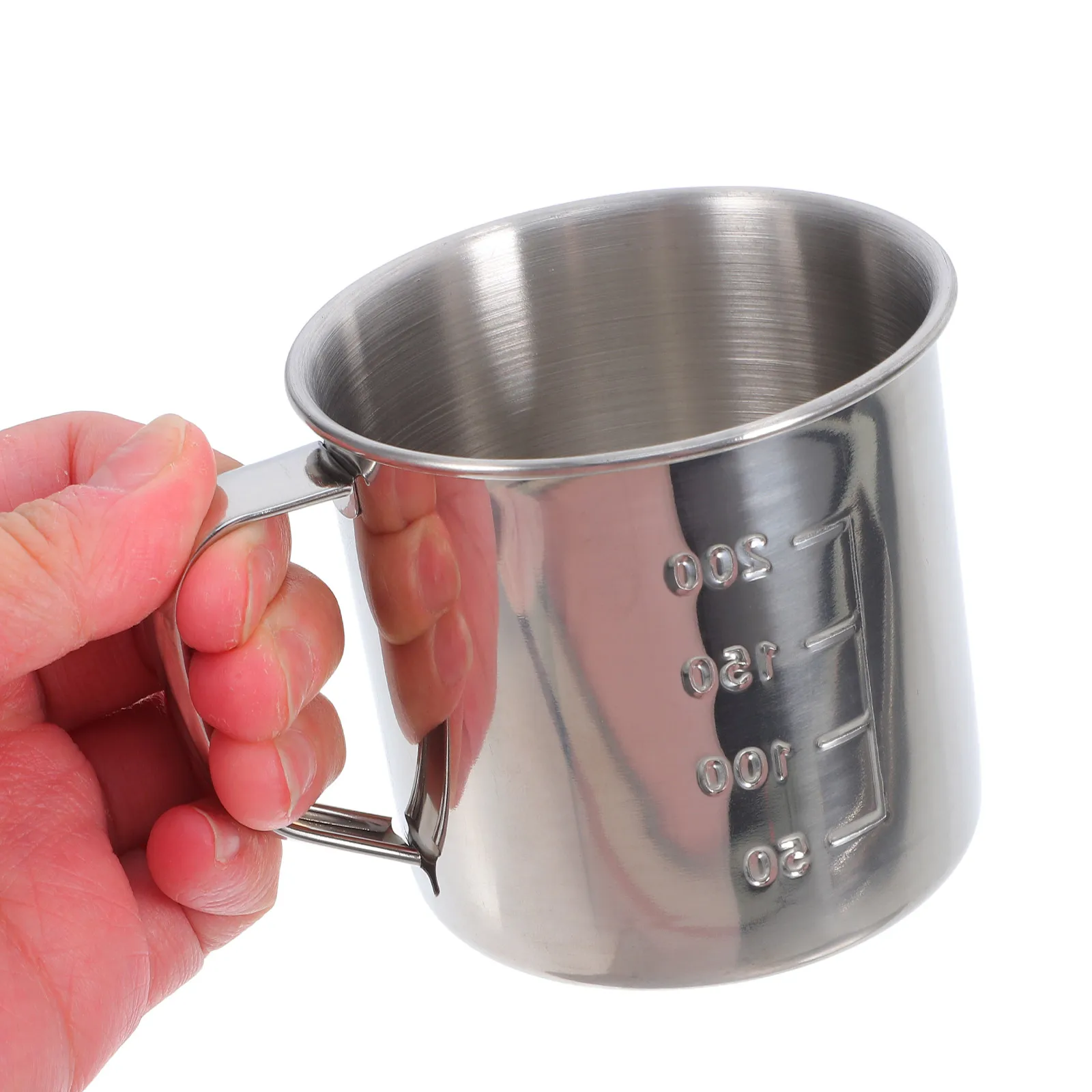 

1pc Stainless Steel Kids Cup 304 Unbreakable Measurement Scale Ergonomic Handle Child Friendly Size Home Kindergarten