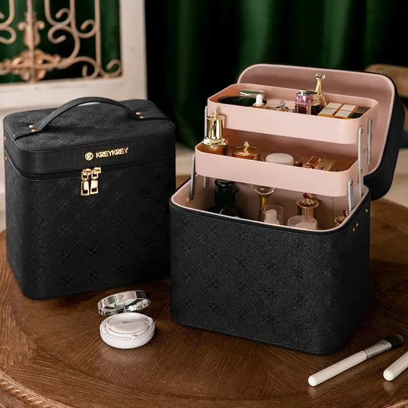 2022 New Fashion Professional Makeup Bag Women Cosmetic Case Female Korean Make Up Storage Organizer Box Fashion Large