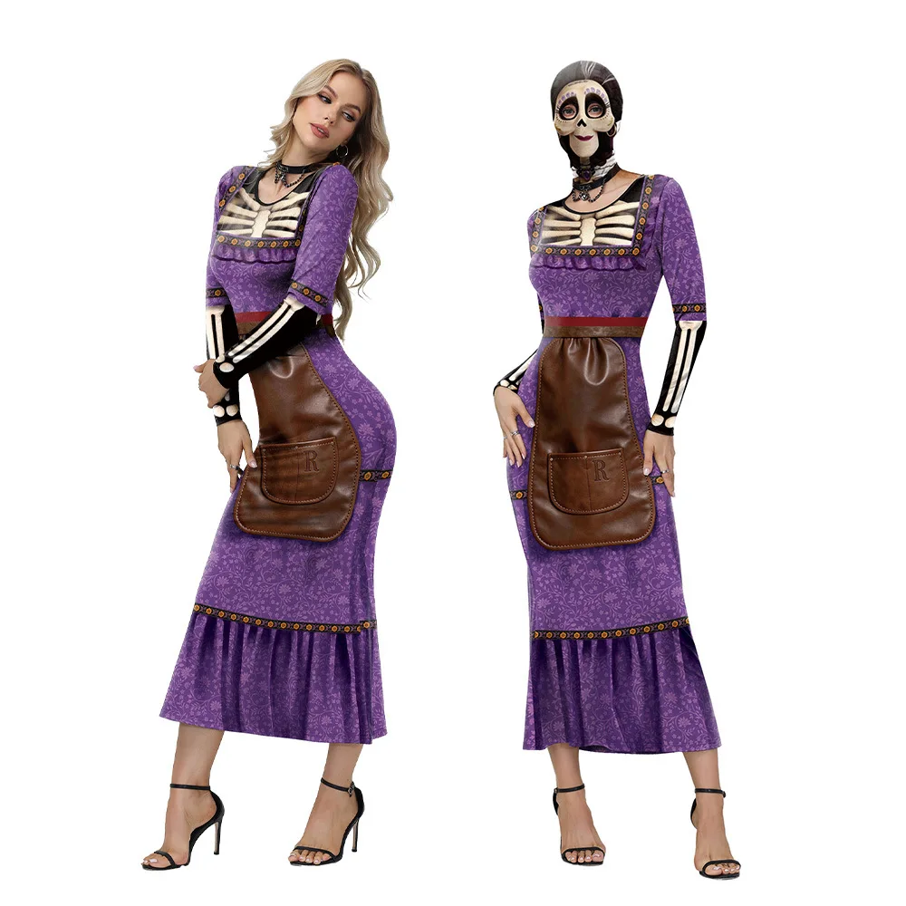 Disfraz de Cosplay de la Personaje Mama Imelda de la Película Anime, para Mujer, Día de los Muertos, Halloween, Carnaval, Fiesta, Juego de Roles