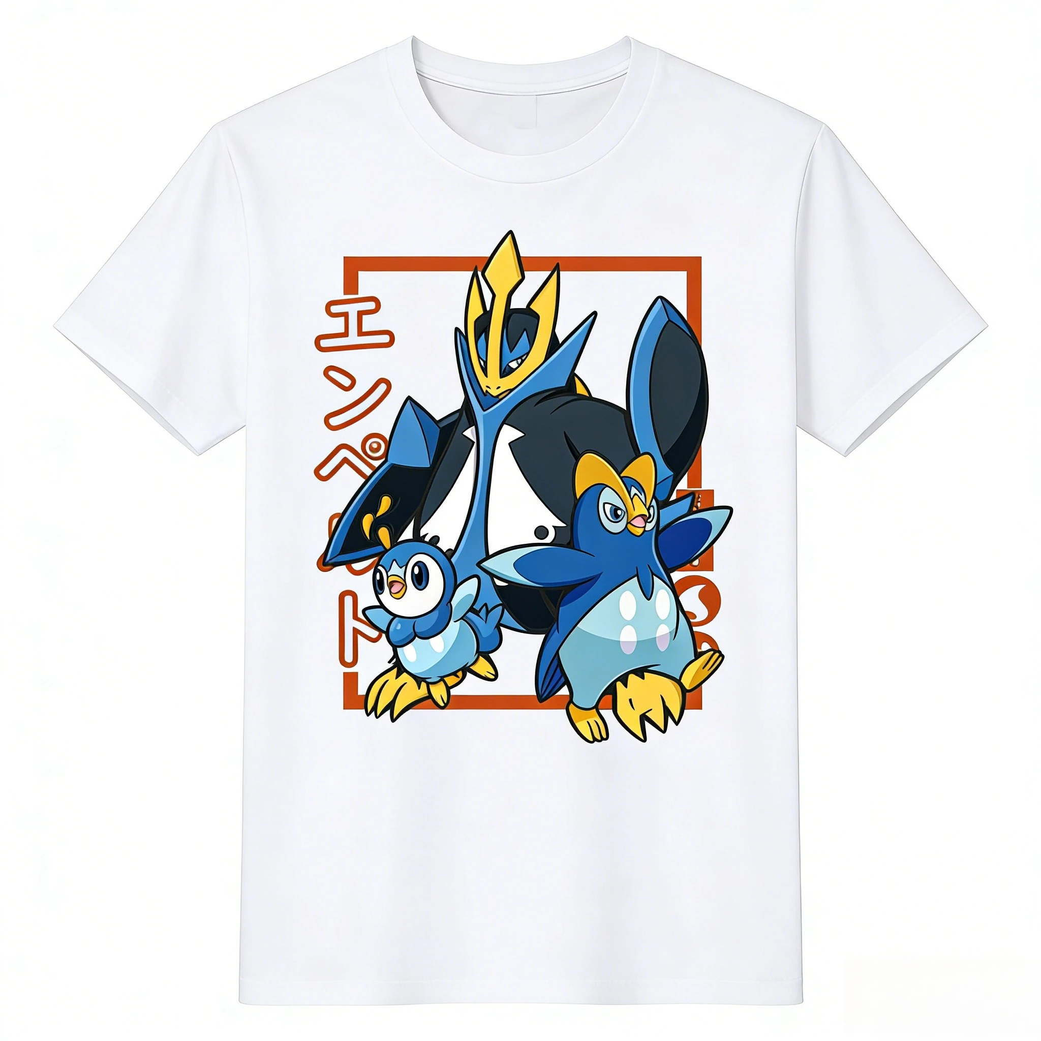 Pokémon Piplup Evolution Printed T-shirt Men's and Women's T-shirt Men's Top Harajuku Y2K T-shirt 2026 Summer New Tee Streetwear