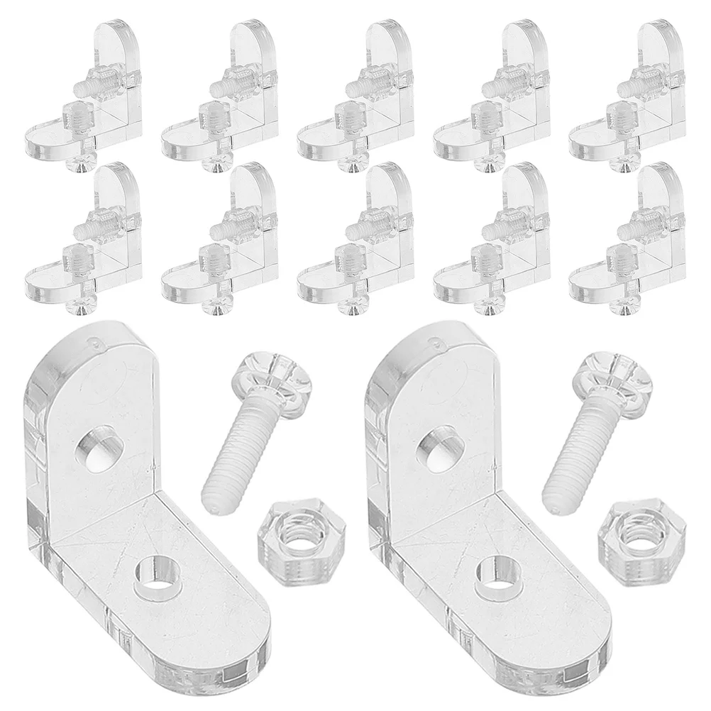 15Pcs L-Style Corner Connectors Clear Acrylic Brackets for Display Cabinet Reinforcement DIY Box Assembly Joints