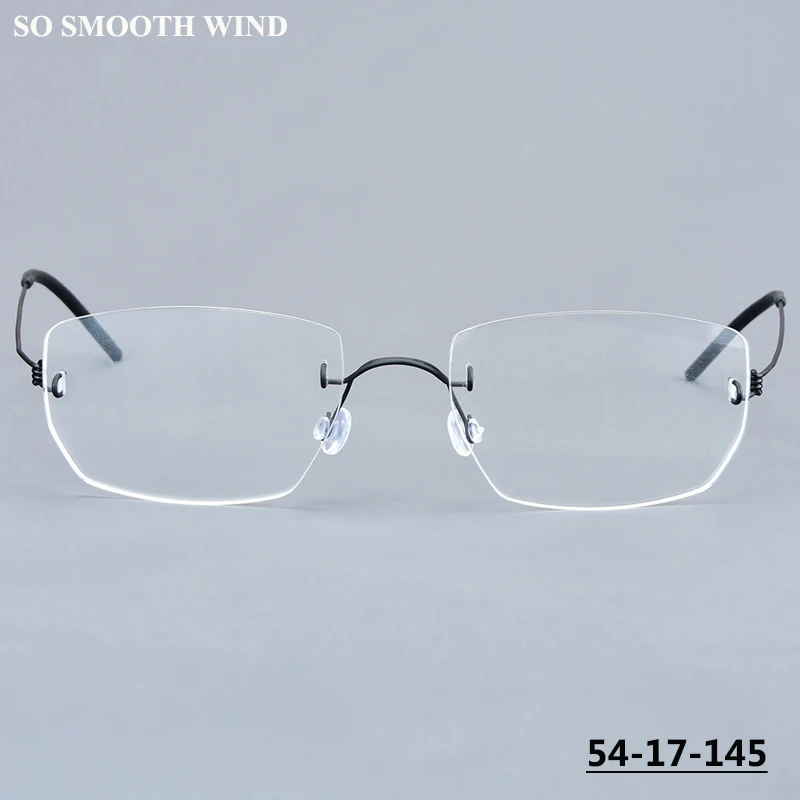 

Pure Titanium Square Frameless Glasses Mens Women Square Eyeglasses Frames Luxury Designer Rimless Fashion Spectacles Eyewear