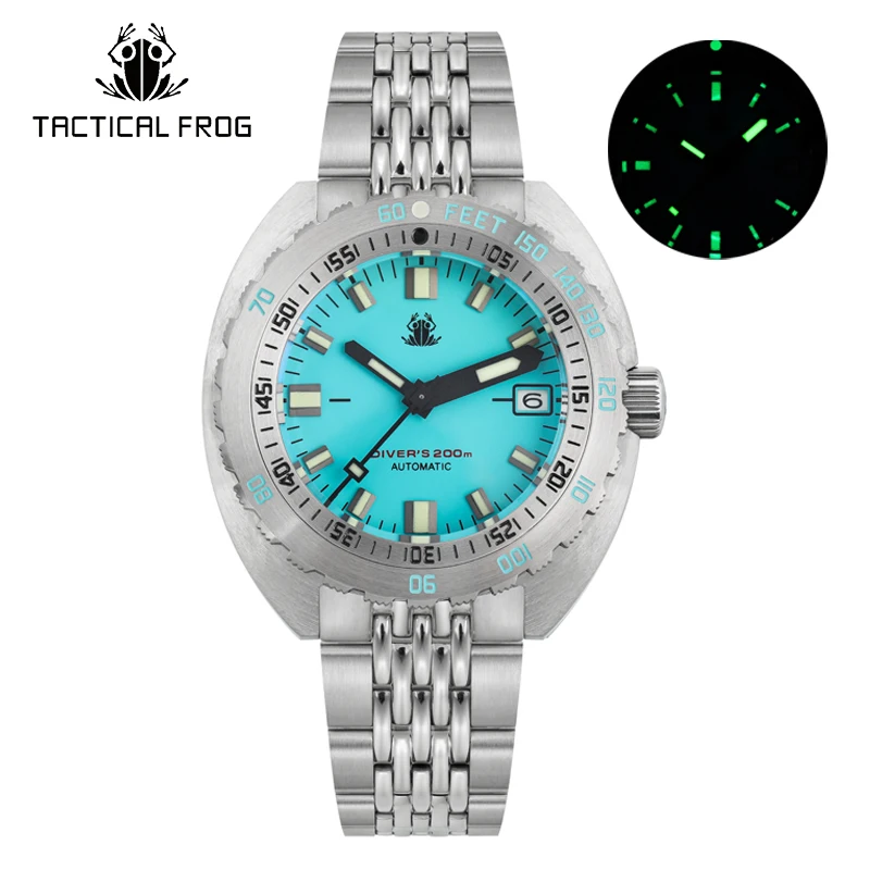 Tactical Frog SUB 300T V2 Watches For Men NH35 Movement Automatic Sapphire Crystal C3 Super Luminous 200m Waterproof Mechanical