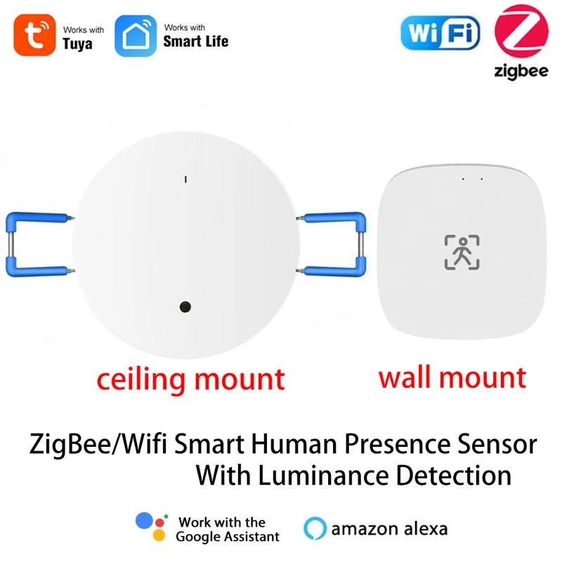 Wifi ZigBee 휴먼 프레센스 모션 센서, 휘도 및 거리 감지, 5V 110V 220V,Tuya 스마트 라이프 앱 홈 오토메이션