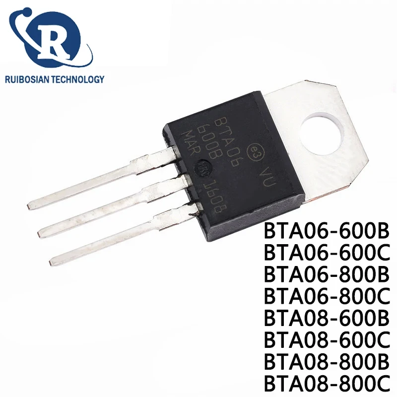 10PCS BTA06-600B BTA06-600C BTA06-800B BTA06-800C BTA08-600B BTA08-600C BTA08-800B BTA08-800C TO-220 BTA06 BTA08 600B/C 800B/C