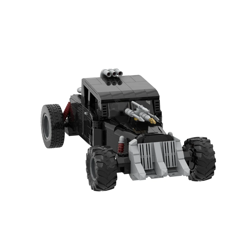 Gobricks MOC Mad Max Irritable Black Chariot Building Blocks Model Movie Mad Max Fury Goddess Modified Chariot Bricks Toys Gifts