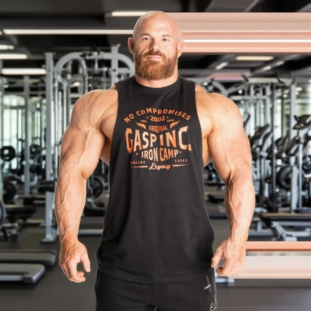 

New Men's Quick-drying Sleeveless T-shirt Vest GASP Fitness Vest Comfortable Sports and Leisure Breathable Sweat-absorbing Vest