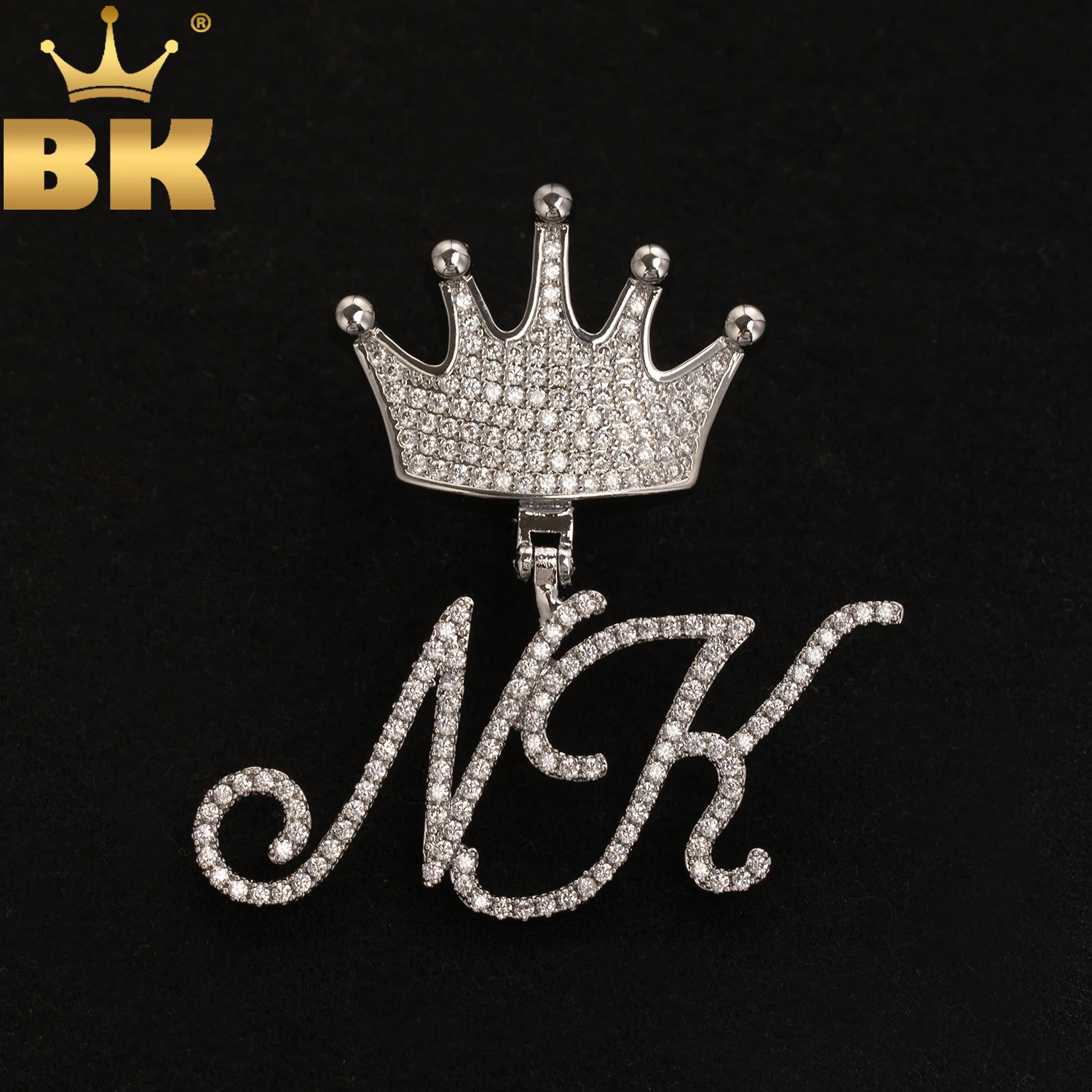 

THE BLING KING Корона на заказ, тонкая подвеска с буквами и цифрами, ожерелье со льдом, кубический циркон, именная табличка, ювелирные изделия в стиле хип-хоп