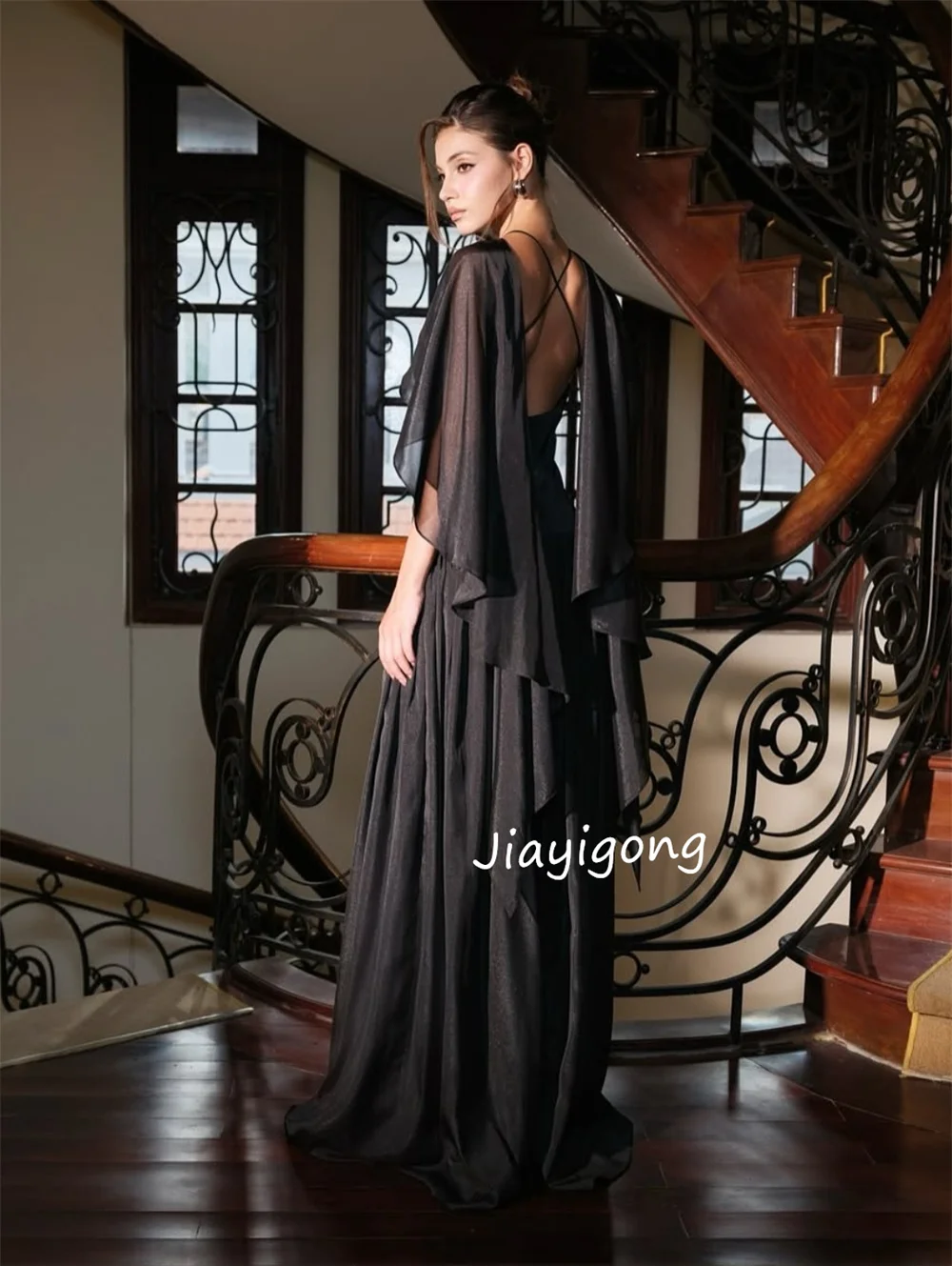 Abiti lunghi gioiello a trapezio con pieghe in chiffon moda personalizzata Occasioni su misura Pastrol da sera Squisito semplice