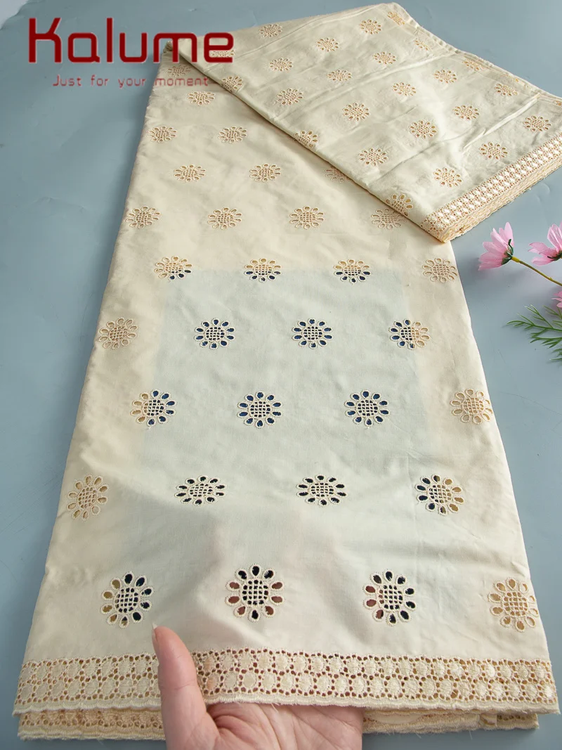 

Kalume Nigerian Cotton Voile Lace Fabric 2026 High Quality 5Y African Swiss Voile Lace Fabric For Sewing men Wedding Party Dress
