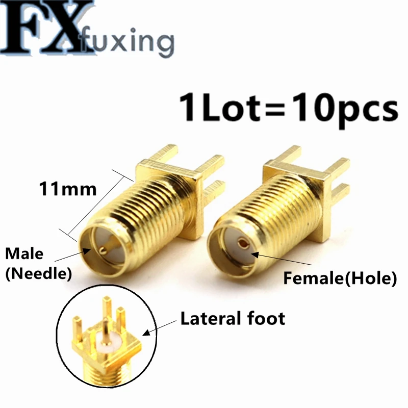 

10PCS SMA Female Or RP-SMA Female ( Male pin ) RF Connector Nut Solder PCB Clip Edge Mount 1.6mm Spacing 11cm Hot New SMA-KHD