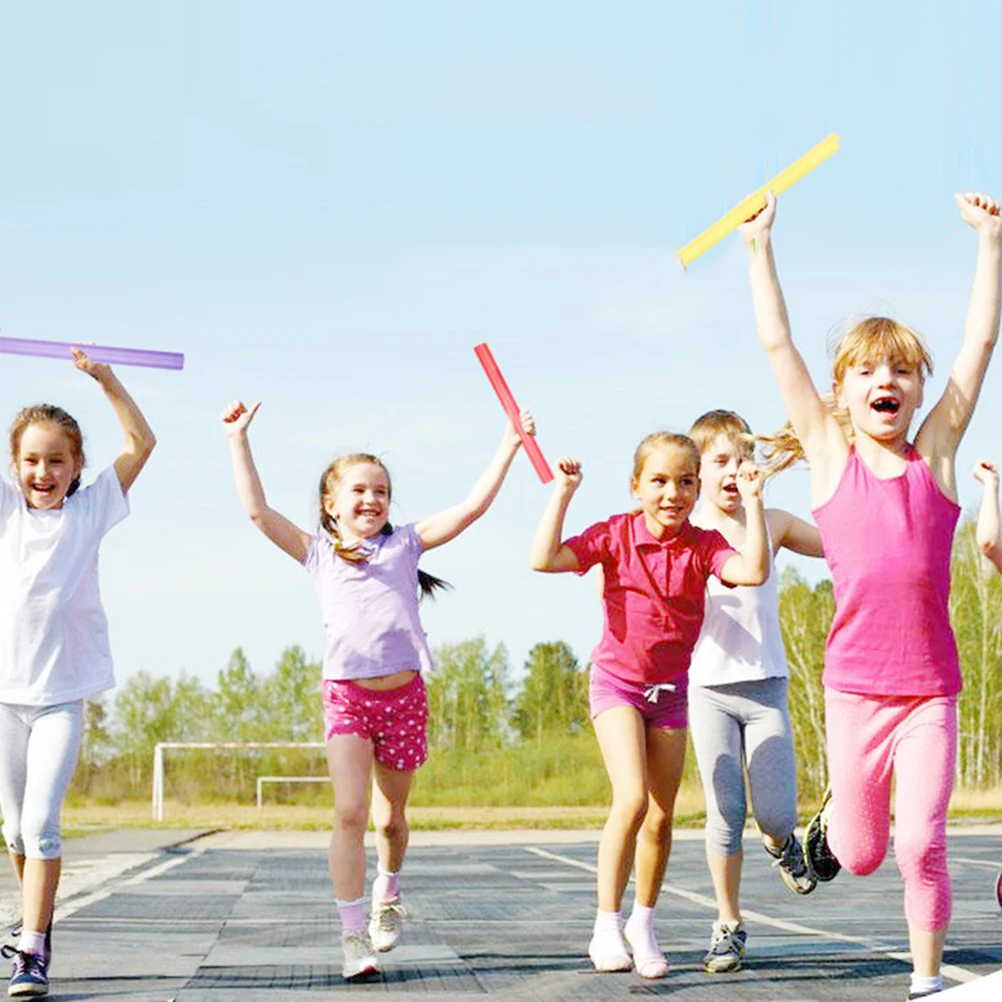 

6Pcs Kids Race Sticks Supple Design Comfortable Grip Lightweight Athletics Training Relay Race Equipment Children Supple Sticks