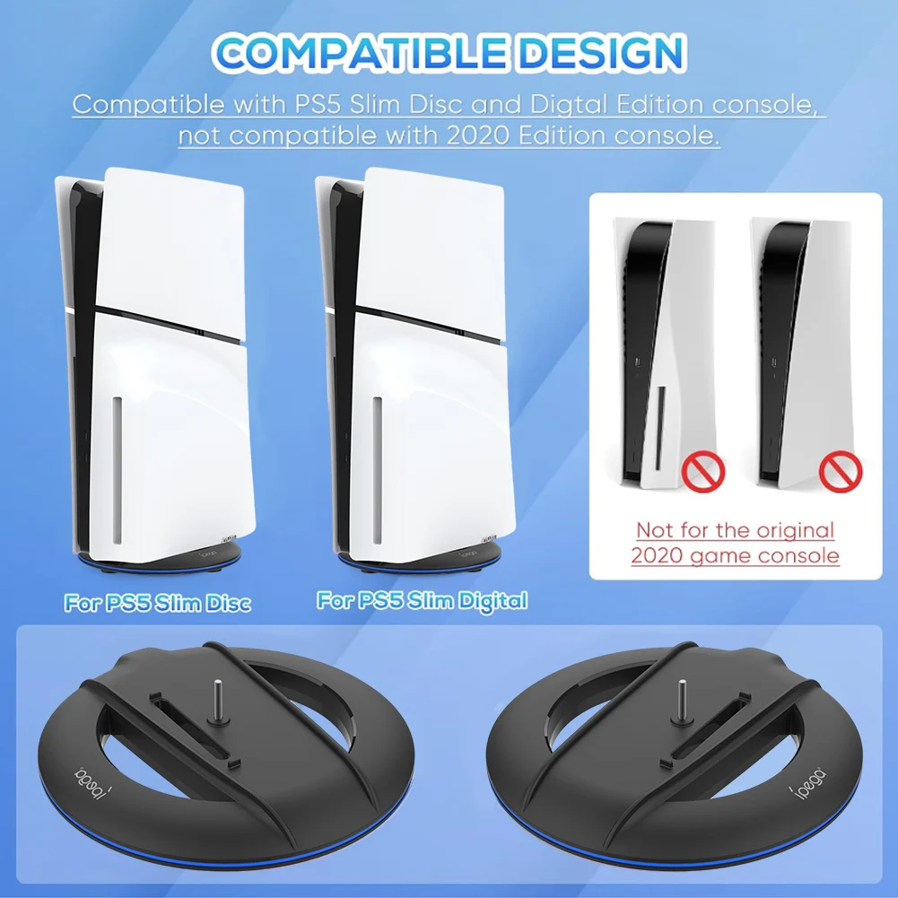 حامل عمودي قاعدة غير قابلة للانزلاق حامل عرض ثابت قاعدة وحدة التحكم لقرص وحدة التحكم PS5 النحيفة والرقمية