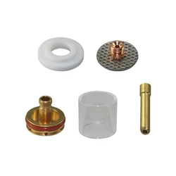 5PCS TIG Welding Kit for WP-17/18/26 Gas Lens TIG Large Connector Welding Torch 5PCS Glass Cup Stubby Cup Collet Insulator