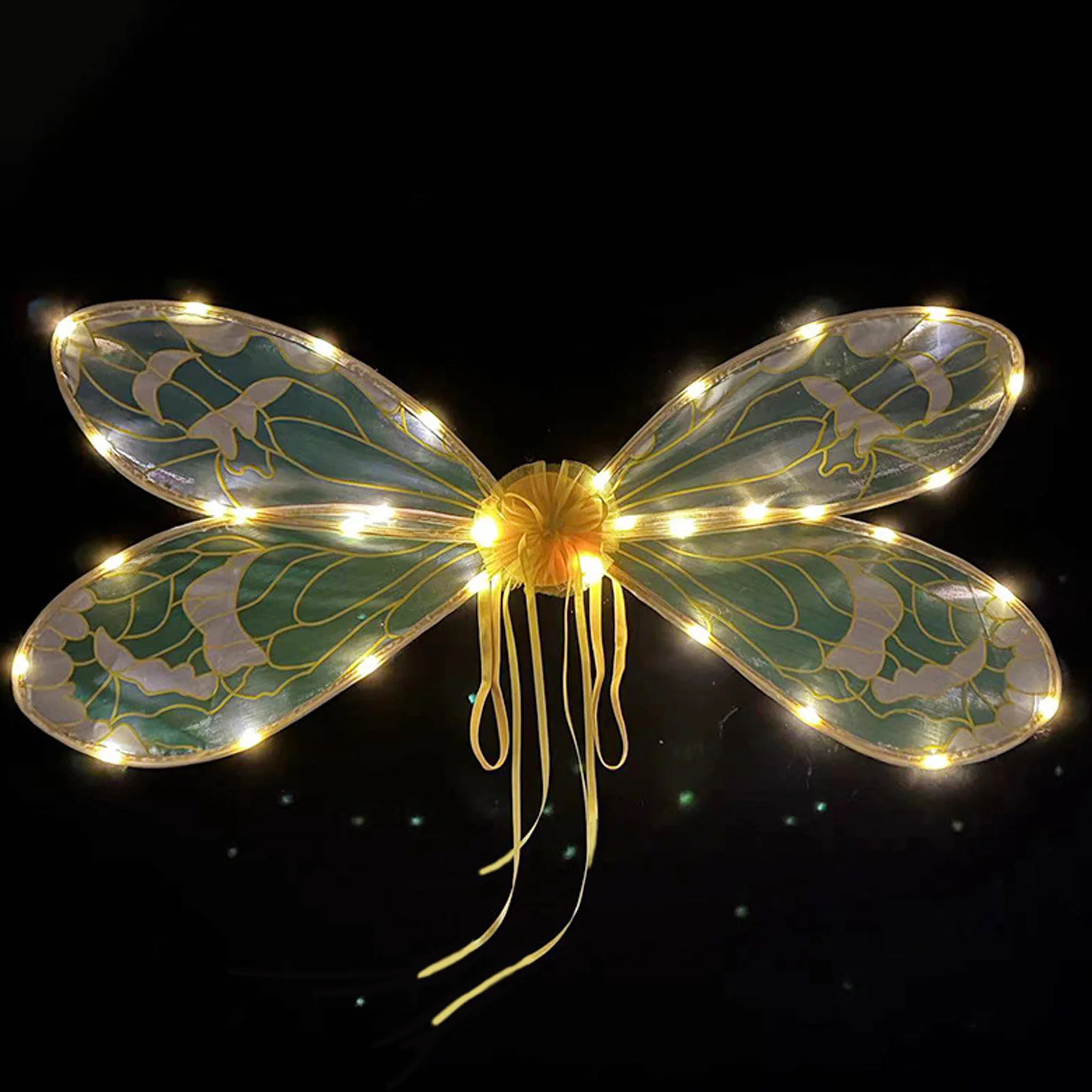 

Halloween Fairy Wings Dragonfly Elf Wings Light Up Princess Angel Wing Colorful Luminous Butterfly Wings for Masquerade Dress Up