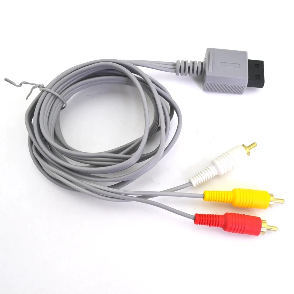 

200 шт., 1,8 м, 3 RCA-кабеля для контроллера Nintend Wii, консоли, аудио-видео, AV-кабель, композитный, 480p, позолоченный, 3RCA для кабеля Will