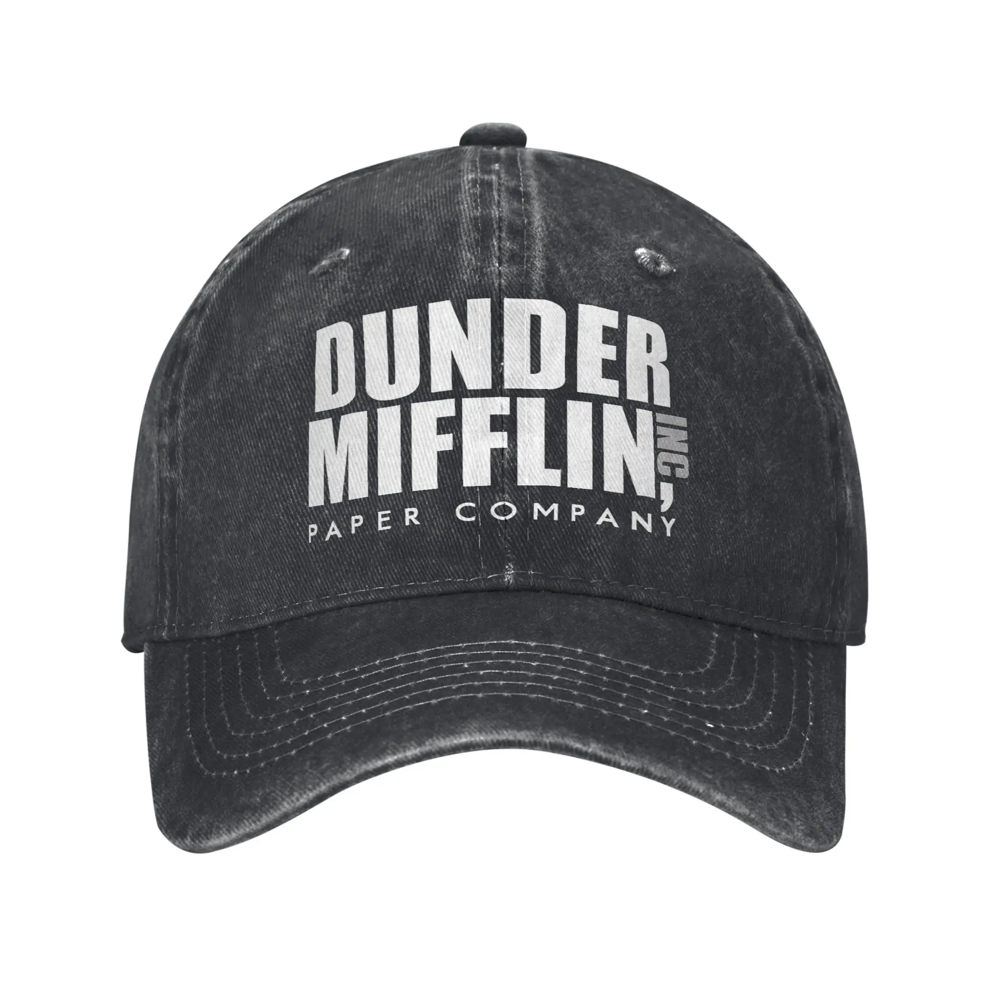 Washed Baseball Cap Dunder Mifflin Logo Summer Trucker Hat For Women Men  y2k Cute Outdoor Gym Sun Baseball Caps