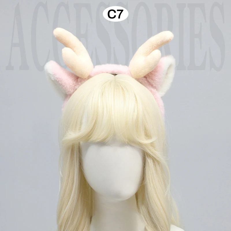 Tiara de chifre de rena, cosplay, cabeça de orelha de cervo, argola, orelhas de gato, grampos de cabelo, festa de natal, anime, lolita jk, chapéu fofo
