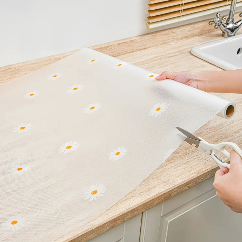 

Устойчивый к плесени маслостойкий коврик-наклейка, коврик для ящика с изображением ромашки, влагостойкий коврик для шкафа, полка для шкафа, нескользящий водонепроницаемый коврик для столовых приборов для шкафа