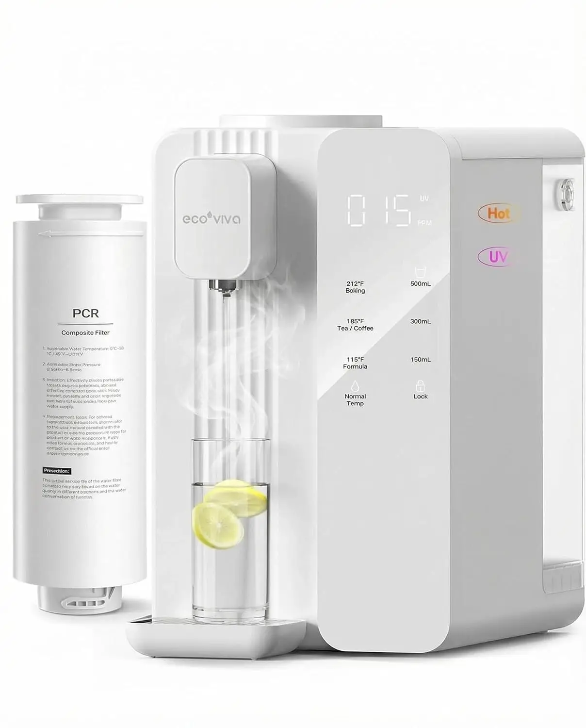 

MATE4 Countertop Reverse Osmosis Water Filter with UV 7 Stage Purification Instant Hot Water 212 F Real Time TDS 3 1 Pure