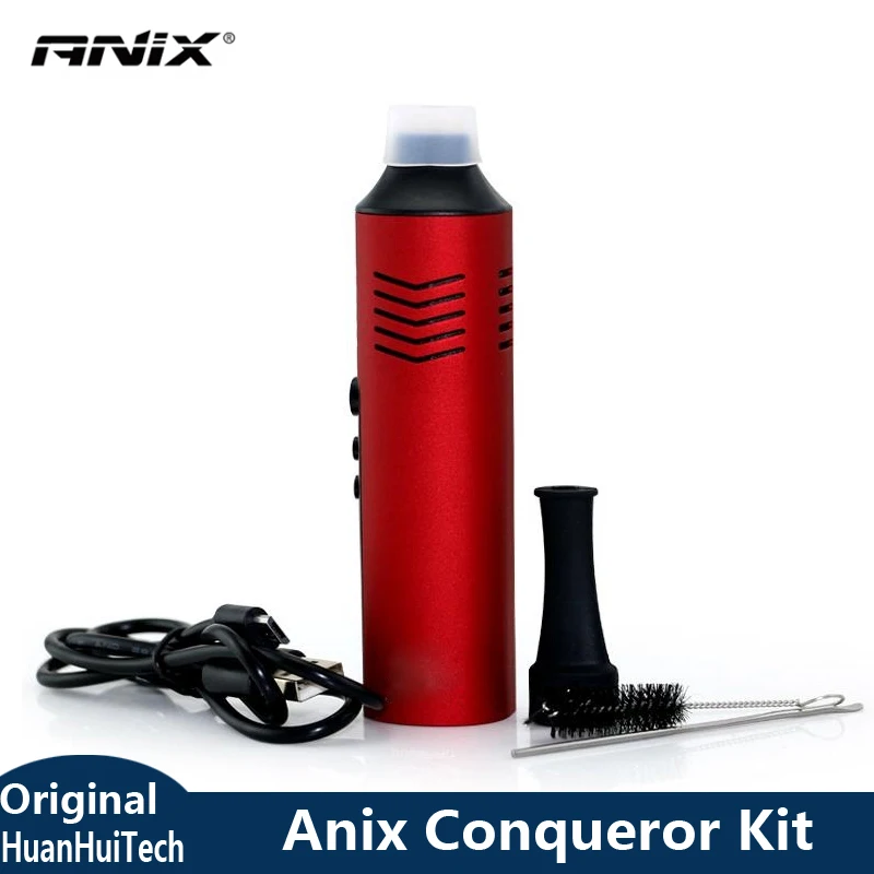 Original Dry Herb Vaporizer Anix Conqueror Kit 2200mAh Heating Chamber With OLED Screen Can Temp Control Herbal Vape Pen Kit