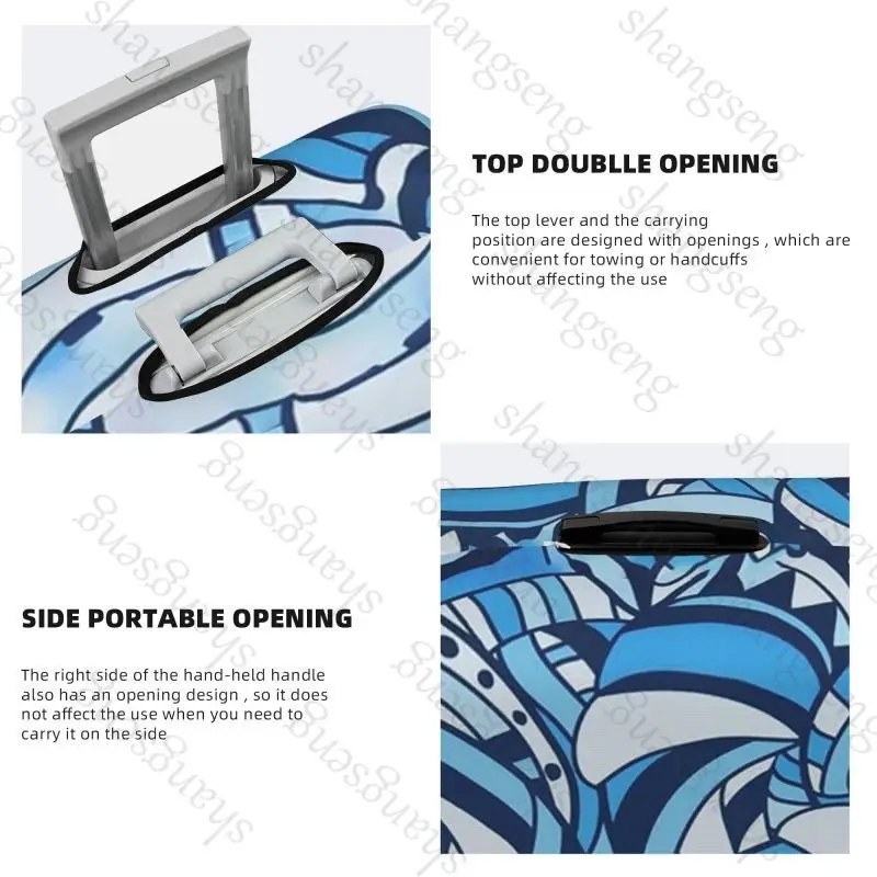Abstract doodle Travel suitcase protective case, suitcase cover, elastic protection, washable Luggage cover, 18-32 in