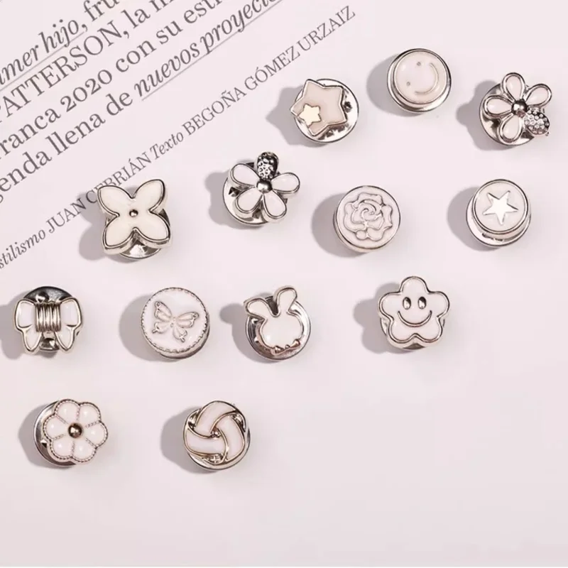 8/10Pc/Pack Cute Enamel Brooches Pins Pearl hijab Neckline Small Collar Lapel Pin Buckle Fixed Clothes Brooch Scarf Jewelry Sets