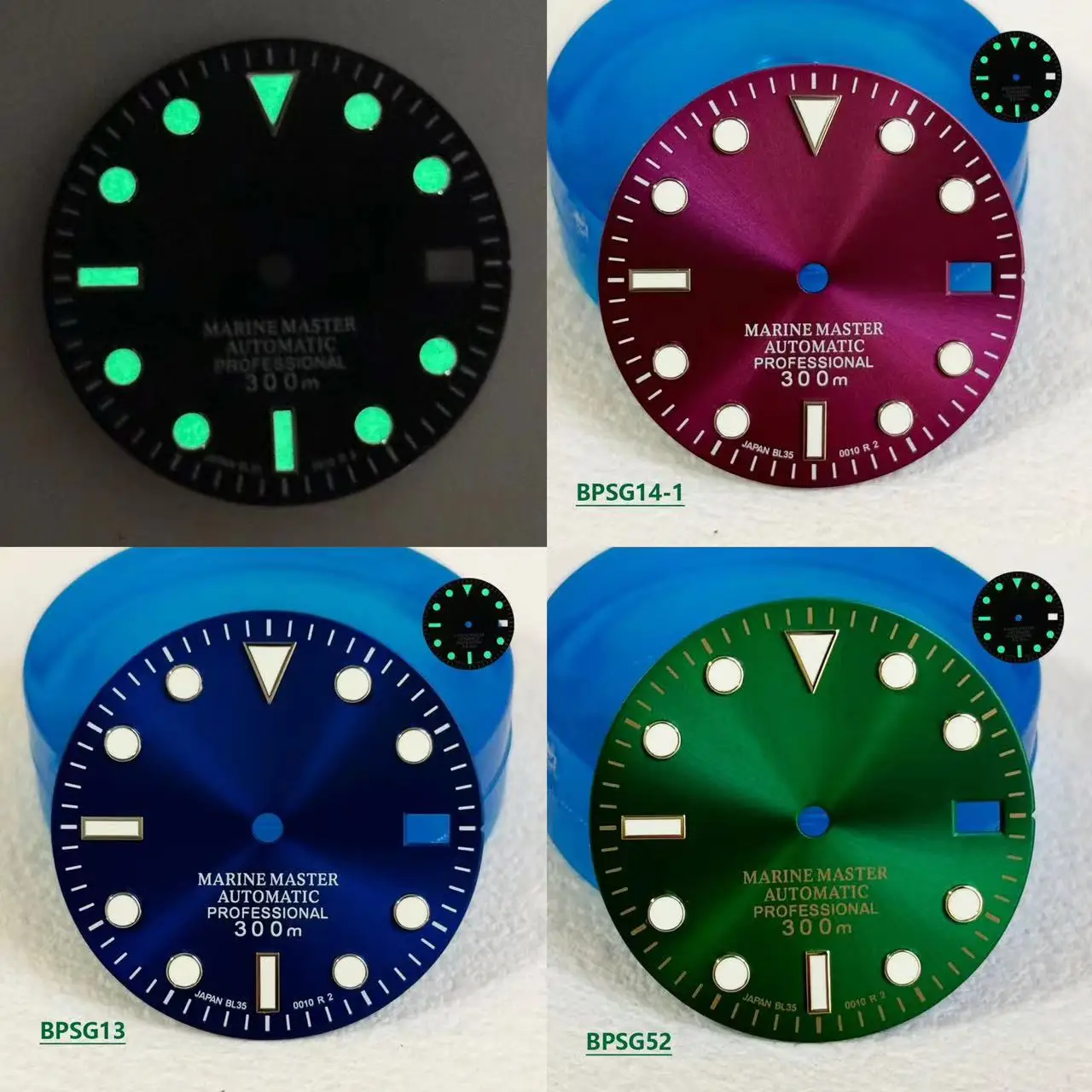 28.5mm SUB s logo dia Green Glow Single calendar Green Black Blue nh dial 35 dial automatic movement 29mm Hot Selling s dial