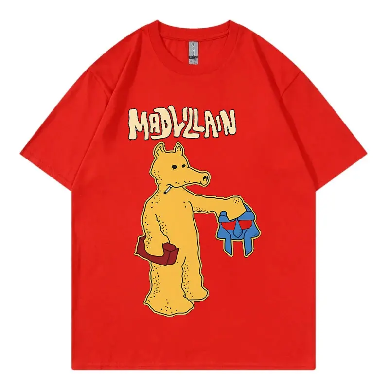 مضحك الكرتون الراب كواسيموتو تي شيرت مغني الراب Mf Doom Mad Villian الجرافيك تي شيرت الرجال النساء الهيب هوب موضة تي شيرتات قصيرة الاكمام