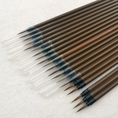 Imagen 2 del producto 10 unids/lote pluma de línea de gancho de pelo de comadreja pincel de pintura de caligrafía tradicional china artista dibujo suministros de pintura de acuarela