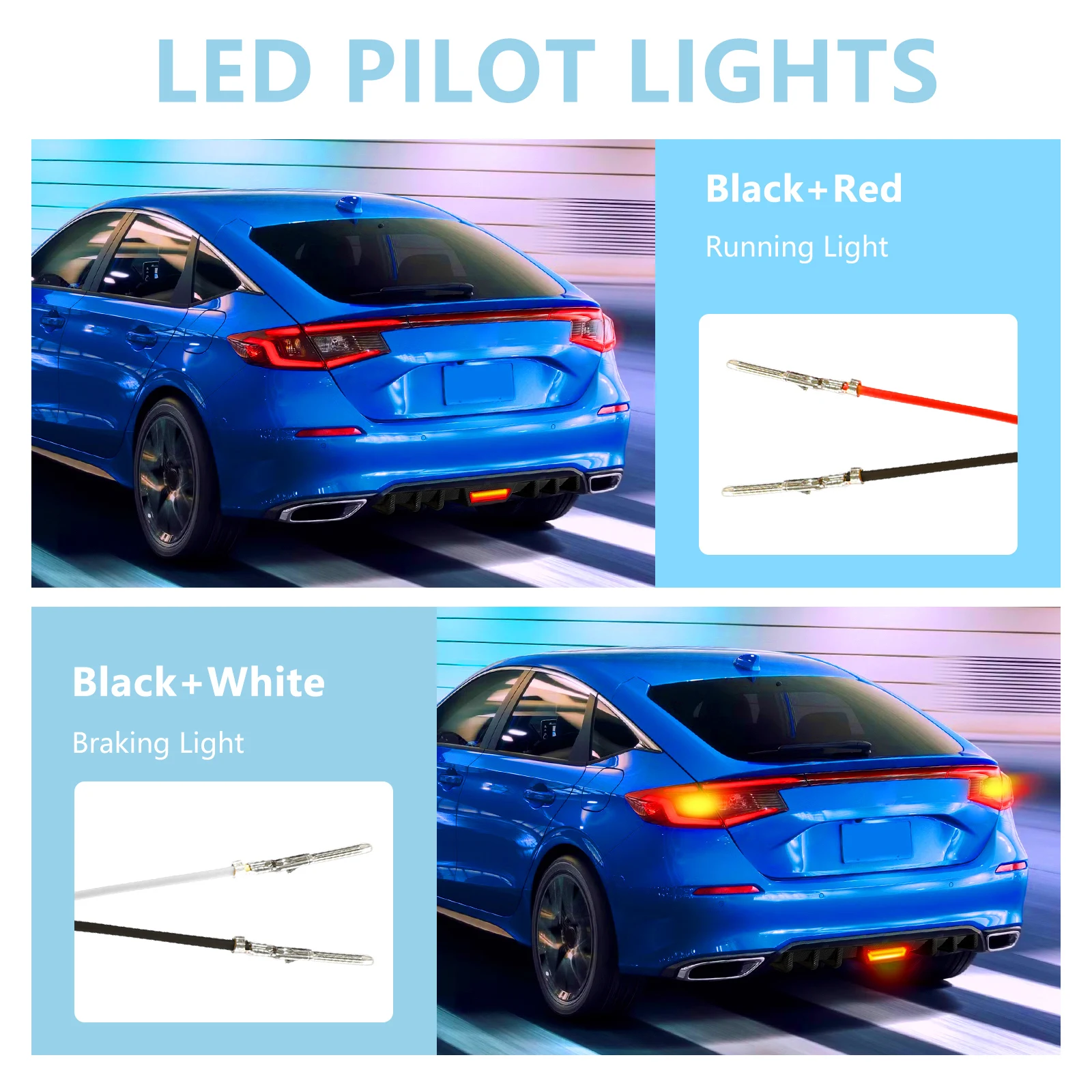 Tira reflexiva do divisor das aletas do tubarão do lábio do difusor do pára-choque traseiro para Honda Accord