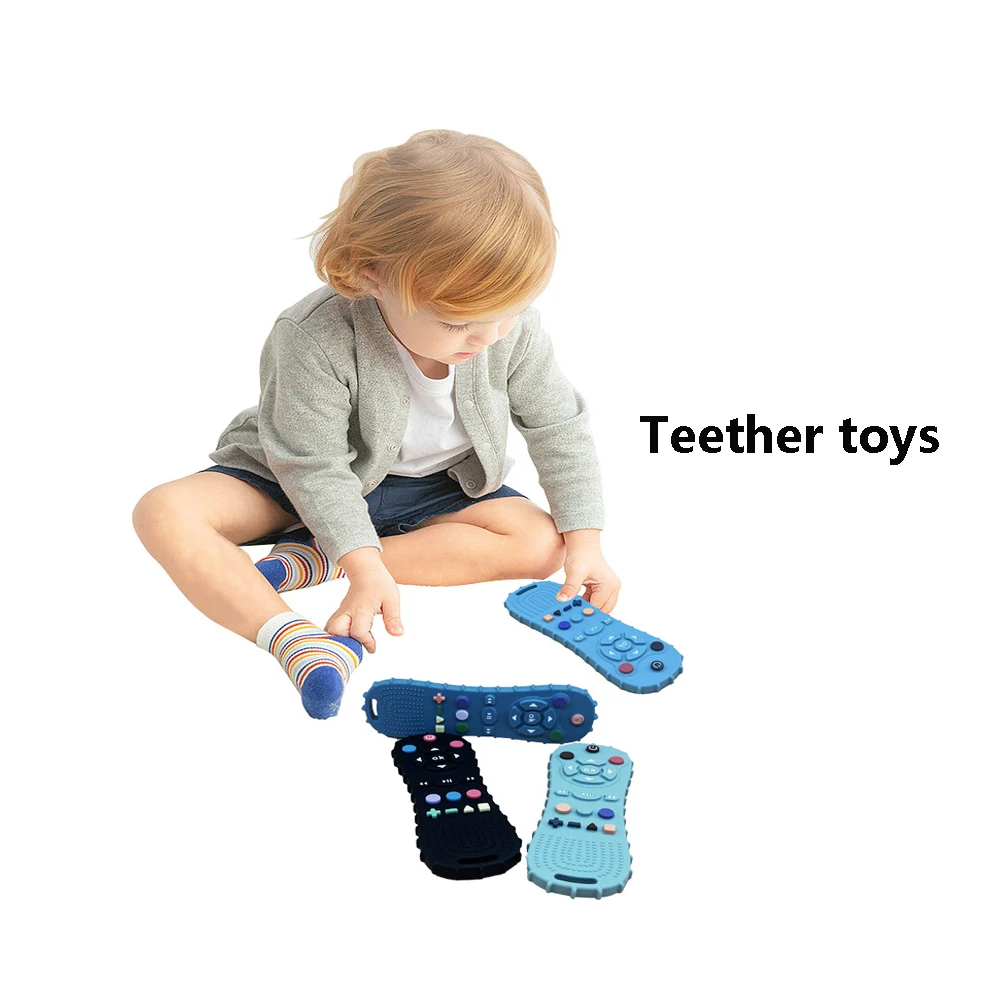 Remote control teether Baby anti-feeding children\'s teethers Silicone environmental protection material