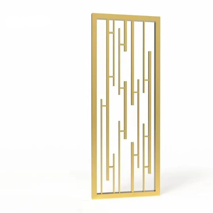 Latest hot selling metal screen matte gold luxury interior decorative room divider 304 laser cut room partition panel